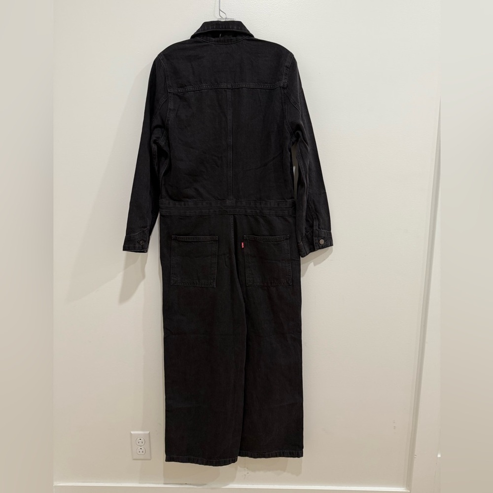 Levi's Premium ICONIC JUMPSUIT Black Denim One Piece Jeans Medium New NWT $128 - Picture 9 of 12
